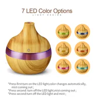 300ml Aroma Essential Oil Diffuser USB Air Humidifier Purifier with Wood Grain 7 Color Changing LED Lights Novelty Items GGA2180