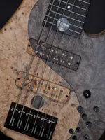 FOD raro Buckeye Burl Yin Yang Imperial 6 Elite Electric Bass Guitar Thrugh Cenizas Coda de arce Hardware negro