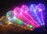 Bobo Ball LED line with Stick handle Wave Ball 3M String Balloons Flashing light Up for Christmas Wedding Birthday Party Decoration SN2738
