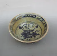 Jingdezhen Antique Cerâmica Pastel Azul e Branco Porcelana De Armazenamento De Armazenamento Decoração Decoração Horseman Bowl Padrão Aleatório