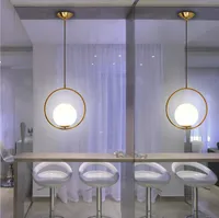 Nordic одноголовочный стеклянный прикроватный подвесной светильник простой современный ресторан бар подвесные светильники люстра подвесной светильник AC 100-240V