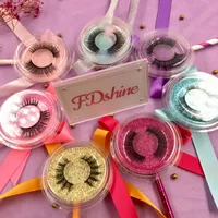 Groothandel 3D Lollipop wimpers Faux Mink Eyelashes Goedkope Prijs Custom Logo Stickers voor Lash Box Fdshine