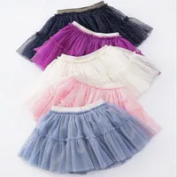 Girls Tutu Skirts Pettiskirt Kids Gold Stamp Dot Tulle Skirt Costume Dancewear Princess Skirts Summer Mini Dress Ballet Pleated Skirts YP194
