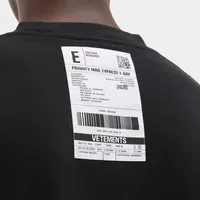 20ss Vetements Barkod Yama T-Shirt VTM Siyah Beyaz Pamuklu T Gömlek Posta Yama Ile Marka Tasarımcısı Boy Tee Erkek Kadın Streetwear