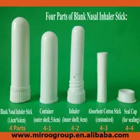 Olio essenziale Aromaterapia Blank Blank Inhaler Tubes (200 bastoncini completi), Colore bianco Contenitori nasali in bianco
