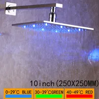 레인 욕실 샤워 헤드 회전 360도 크롬 욕실 강우량 LED 샤워 헤드 물 절약 고품질
