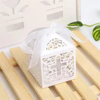 Navio dos EUA oco Cruz Estilo Casamento Candy Caixa doces Gift Boxes favor com presentes decoração do partido da fita de casamento para os hóspedes favores oshi
