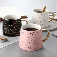 300-400ml Seramik Mug Kahve Kupa Süt Kupası Drinkware Starry Sky Desen çay fincanı Basit ve Yaratıcı Kupalar
