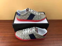 New Fashion Designer casual Shoes For Men Women Genuine Leather Green Red Heel Stripe High Quality Low Top Casual Shoes With Box size 35-48