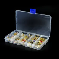 Wholesale 15 Grids Transparent Slots Jewelry Bead Organizer Boxes Adjustable Jewelry Storage Case Plastic Jewelry Organizer Box