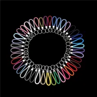 36 färger pu läder keychain flätat vävt rep ringar passar diy cirkel hängsmycke nyckelkedjor hållare bil nyckelringar charm smycken tillbehör