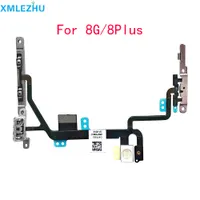 10Pcs New For iPhone 8 8G plus Parts Power On Off Button Volume Switch Connector Flex Cable with metal Replacement parts