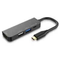 4 i 1 USB C Hub Type-C Multi-Port Splitter Adapter med 1080p HDTV för MacBook Pro 2018 2017 2016 SD / Micro Card Reader