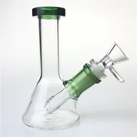 5 polegadas de vidro de vidro Bongs com 14mm cachimbo de cachimbo de cachorro grosso exclusivo mini mini beaker recycler plataformas de óleo fumar tubos