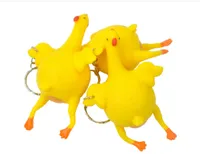 2019 Easter Gift Spoof Tricky Funny Gadgets Toys Chicken Whole Egg Laying Hens Crowded Stress Ball Keychain Keyring Relief Gift