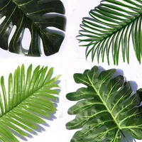 Artificial Tropical Palm Leaves Fake Plants Faux Large Palm Tree Leaf Green Greenery for Flowers Arrangement Wedding Home Party Decor