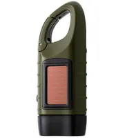 Lampe de poche à DEL rechargeable alimentée à la main à manivelle par Dynamo à énergie solaire 3-LED potable lampe torche de camping en plein air