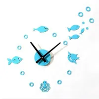DIY Crystal 3D Onderwater Vis Wall Clock DIY Fun Combinatie Klok voor Woondecoratie Woonkamer Decor Hot Sale