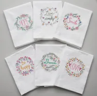 100pcs/lot High-quality Embroidered Tea Towels Cotton Napkins Table Napkins Home Kitchen Wedding Cloth Napkins 45*70cm SN2093