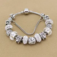 Braccialetto del pendente di ribaltato della nuova moda del gufo per il braccialetto della perlina del nastro di fascino classico Pandora Trasporto libero