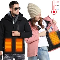 Kurtka podgrzewana USB Kobiety Zimowa podgrzewana kamizelka na zewnątrz +rozmiar mężczyzn w dół bawełniany kamizelka turystyczna Wodoodporna ciepła veste szofa