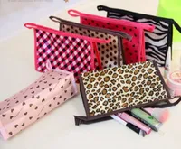 20 stks Cosmetische Tassen Vrouwen Polyester Leopard Love Printing Rits Make-up Tassen Dames Travel Wash Bags Outdoor