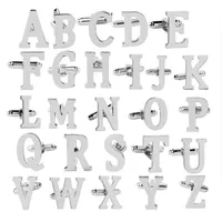 Gemelos iniciales clásicos 26 Letra inicial del alfabeto Gemelos de gemelos de negocios Camisas de la boda A-Z