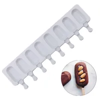 8 Siliconen Popsicle Mold Ice Cube Lade Popsicle Vat DIY Mold Silicone Popsicle Form Ice Cube Maker Candy Bar Accessoires