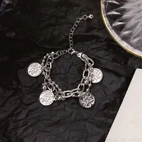 Árbol de la vida encanto pulseras multicapa metal brazalete declaración pulsera joyería de moda para hombres mujeres regalo de navidad barato al por mayor