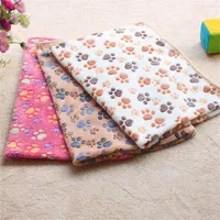 Bonito Quente Floral Pet sono cópia da pata towl Blanket filhote de cachorro Cat Dog Fleece Dog macio Pet Dog Beds Mat