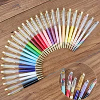 Creative DIY Blank Ballpoint Pen Student Glitter writing pens Colorful Crystal Ball pens custom logo LXL420A