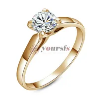 Yoursfs solitaire anel simulado diamante senhoras anel 18k branco gp cristal nupcial anel de casamento