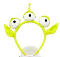 Extranjero del monstruo diadema felpa del globo del ojo del robot partido Hairband Hijos Adultos de Halloween cosplay accesorios de la novedad verde lindo regalo