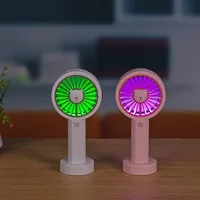 Multifuction USB charging Low Noise and Mute Handheld Fan Strong Nature Wind Mini Desktop Cute Bear 7 leaf
