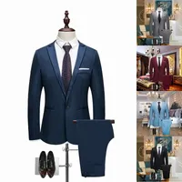Homens Terno de Casamento Masculino Blazers Slim Fit Ternos para Homens Traje de Negócios Partido Formal Casual Trabalho Wear Wear Suits (Jacket + Calças)