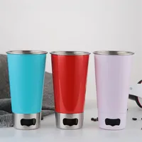 Stainless Steel Cups With Bottle Opener 304 Stainless Steel 18oz Juice Beer Mugs Kitchen Bar Drinking Water Cup