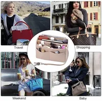 Çanta ekler Tasarımcı çanta Çantalar Klasik Çanta Tasarımcısı için Fermuar Luxus Çanta Eklemeler ile Keçe Çanta Organizatörler için