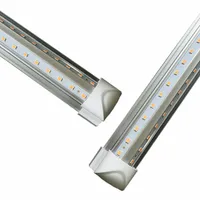 LED-rör gratis frakt 2ft 3ft 4ft 5ft 6ft 8ft LED-rörljus T8 Integrerad glödlampa med delar V-formad 270 Vinkel 85-277V kylbutiksljus