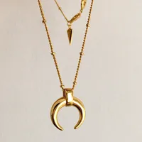 Новая уличная мода заклепки кулон ожерелье для женщин Ins популярный металлический простой ожерелье ювелирные изделия золотой цвет