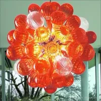 Blown Glass Kroonluchter Verlichting Handlamp Italiaanse Designer Custom Decoratieve Hanger Lampen Moderne Unieke Ontworpen Rode Lichten te koop