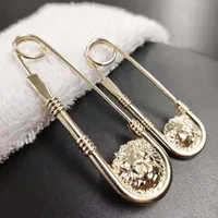 2020 hot new net red couple models alloy lion head double-sided big pin shoes bag clothing accessories metal brooch unisex