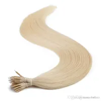 Оценка 7А - 16inch-24inch Nano Кольца Remy индейца 100% человеческих волос 80г / пакет 0.8g / с 200s / серия Цвет # 613 Nano Совет Remy волос