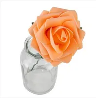 2019 Verkäufe !!! Freies Verschiffen 25pcs PET Schaum Rose Flower Light Orange