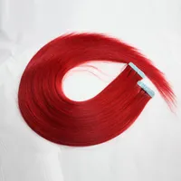 150g 60st 2,5g stycke 16 18 20 22 tums tejp i mänsklig hårförlängningar färg lila 613 # rött för alternativ