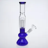 Royal Blue Straight Thick Basic Glass Bongs with Bowl and Downstem Birdcage Percolatos Water Pipes Beautifl Hoohas Oil Rigs