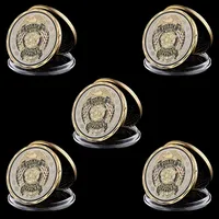 5ピースセントマイケルは米国の警察官工芸品記念金メッキ多色チャレンジコインコレクションプレゼント