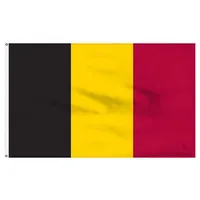 Belgien Flaggor 3x5ft 150x90cm Polyester Tryck Inomhus Utomhus Hängande Hot Selling National Flag med Brass Grommets Gratis Shippin