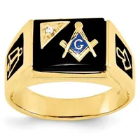 Alloy Silver Gold men&#039;s freemason masonic Ring regalia rings black enamel freemasonary ring jewelry wholesale items