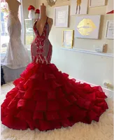 Sexy Red Halter Prom Dresses Cekiny Z Ruffles Backless Celebrity Formalna Suknia Wieczorowa Plus Size Cocktail Party Suknie Szaty De Soirée