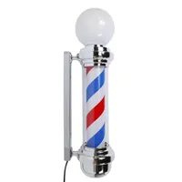 US Stock Barber Shop Sign Red White Blue Pole Light 32&#039;&#039; Haircut Barber Shop Rotating Sign LED Light US Plug